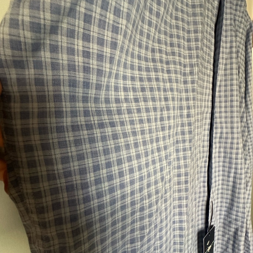 Peter Millar Blue Gingham Button Down NWT - image 3